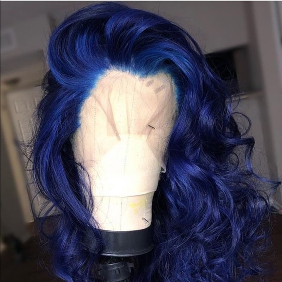 20” Dark Blue Front Lace Wig Unit
